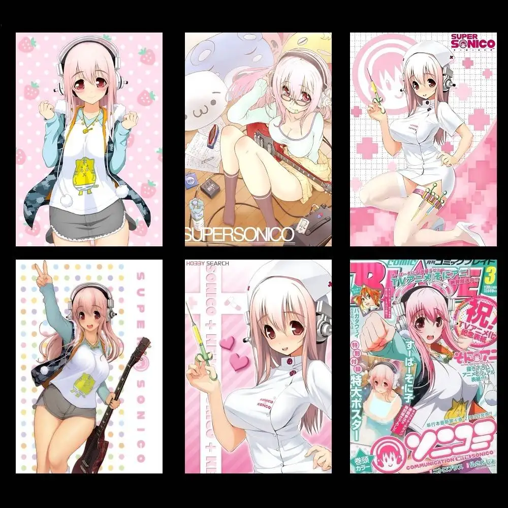 S-Super Sonico Poster Picture Canvas Painting Wall Art Home Decoration Print For Living Room Decor