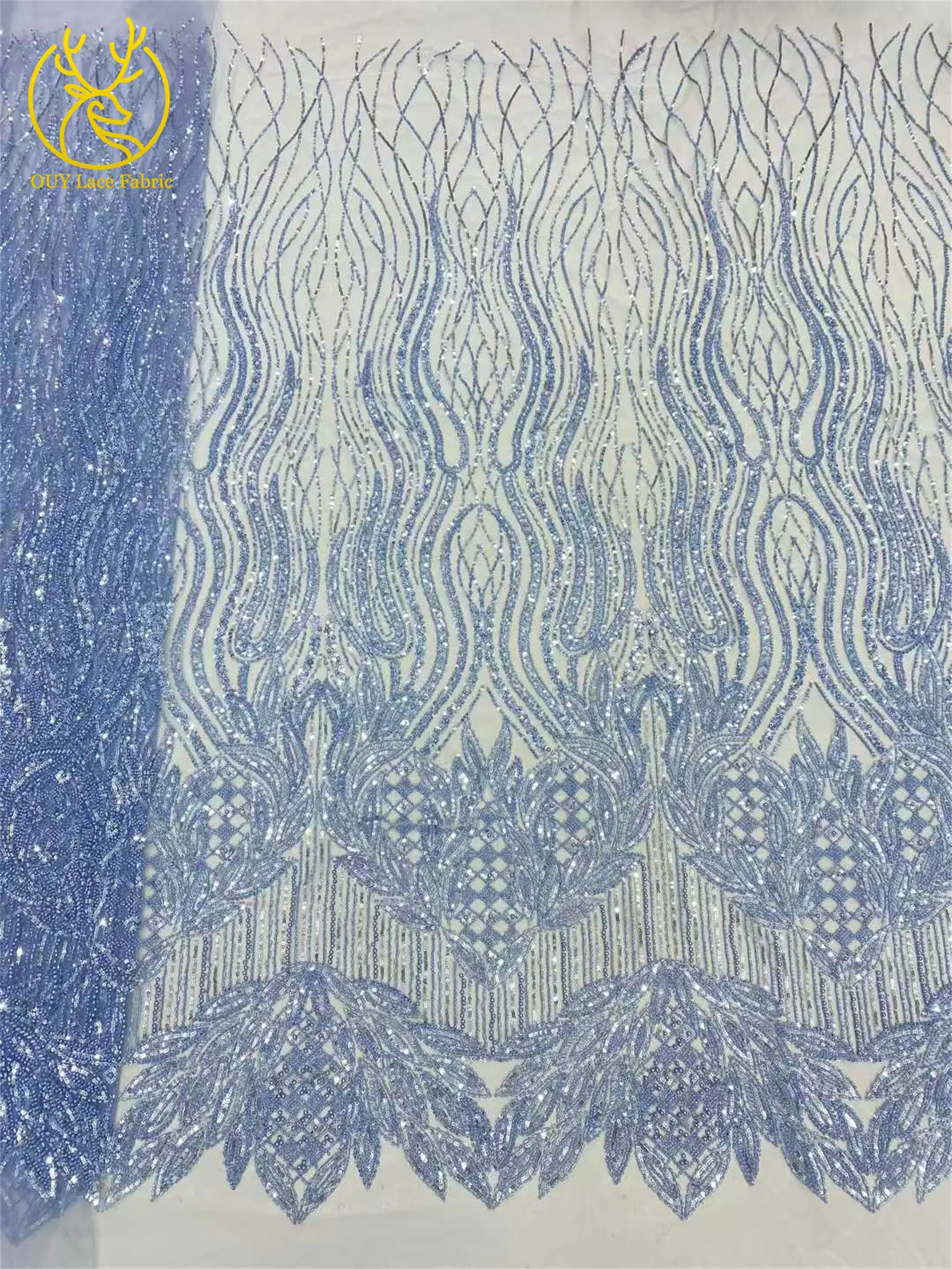 Eleganter Afrikanischer Pailletten-Perlen-Spitzenstoff 2026 Hochwertige Nigerianische Französische Bräutigam-Stickerei Tüll-Spitzenstoff für Braut und Hochzeit – Detail 14