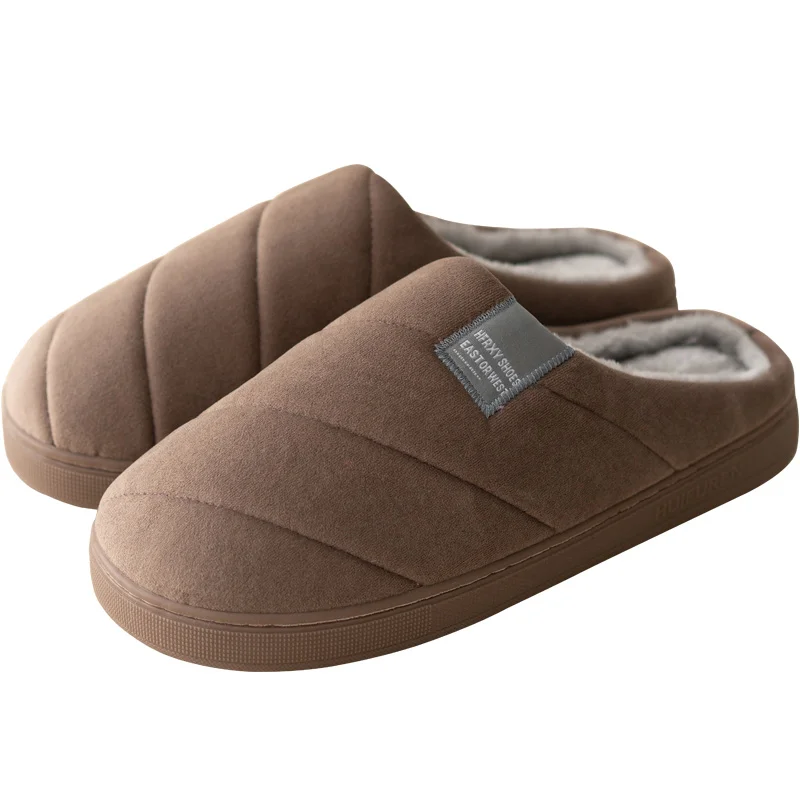Comwarm Winter Warm Plush Slippers For Women Men Soft Sole Non-slip Furry Couple Bedroom Slides Indoor Fur House Cotton Slippers
