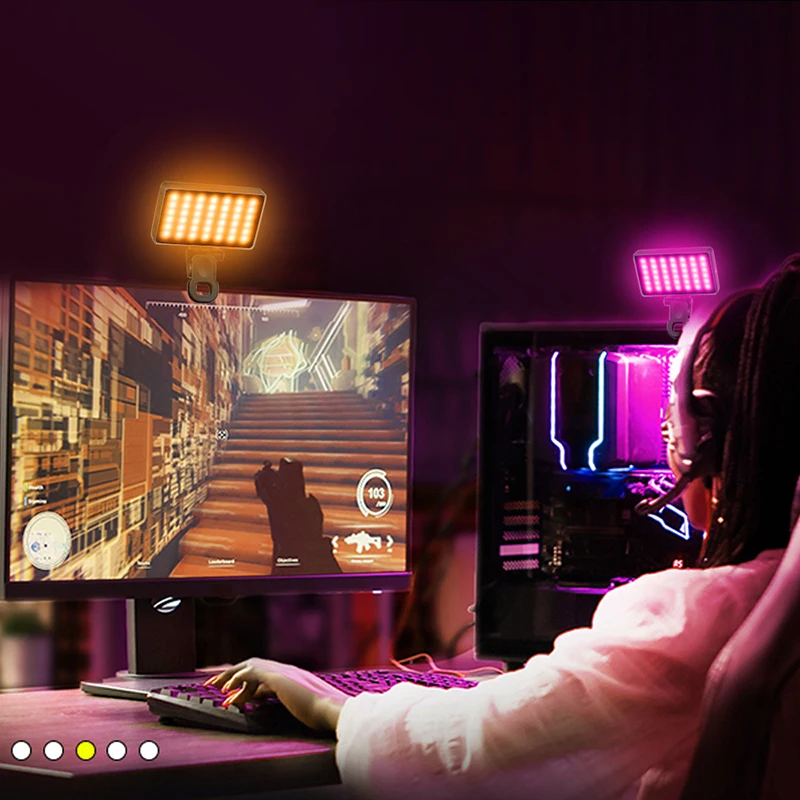 LED RGB カメラライトフルカラー出力ビデオライトキット調光可能 2500K-9000K 二色パネルライト CRI 95+ 充電式 3100mAh