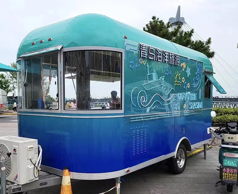 Customized Stainless Steel Consession Trailer Food Trailer Store Bbq Food Truck Air Stream Bar Mobile Food Cart