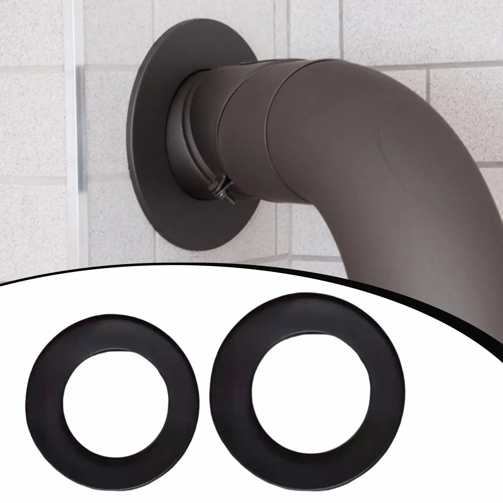 

Fireplace Rosette Cast Iron Trim Collar Chimney Flue Tube Cover Protective Stovepipe Accessory for Heating