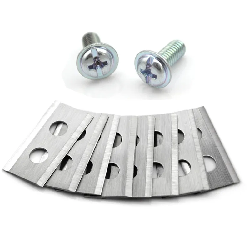 블레이드 30PCS 실버 더블 홀 모어 가든 교체 기계식 블레이드 WORX 잔디 깎는 기계에 적합 더블 홀 제초 칼