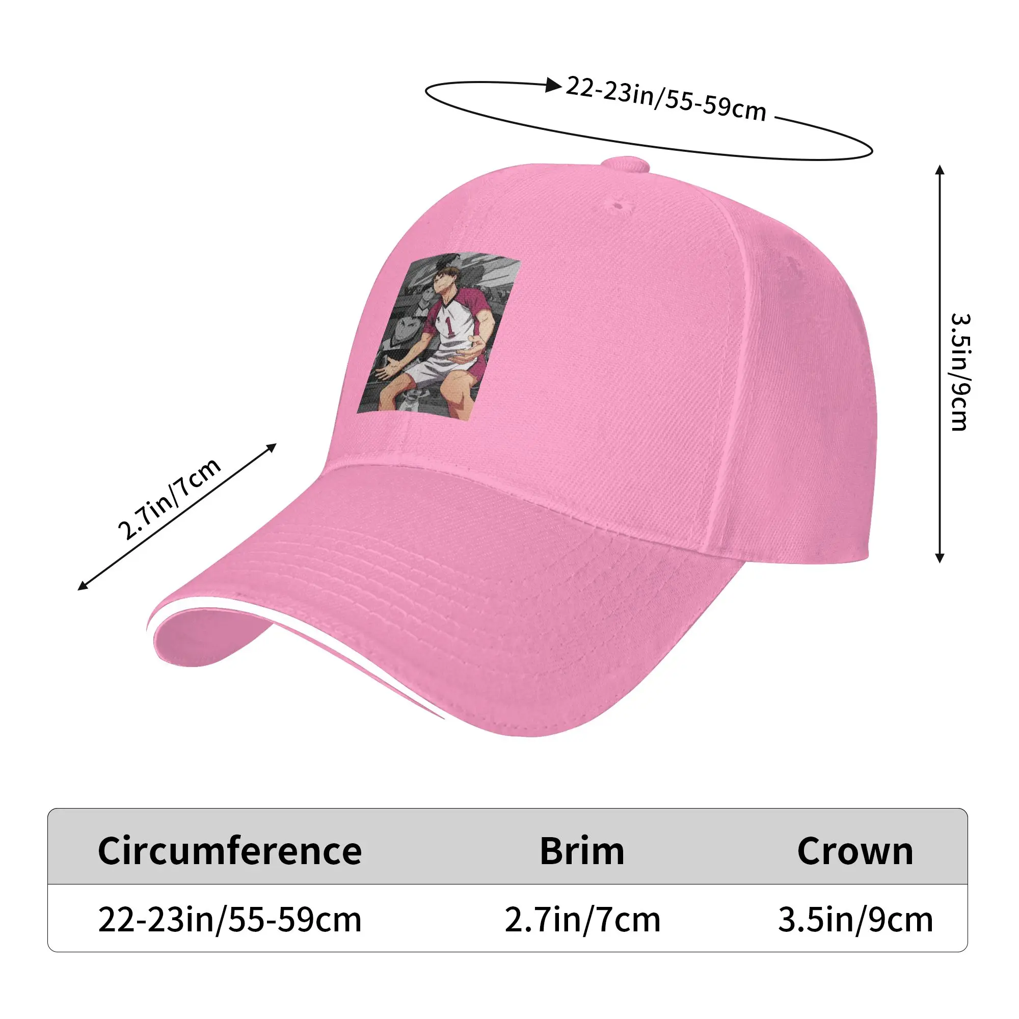 Haikyuu Manga Ushijima Wakatoshi Cap Casual Baseball Caps Adjustable Hat Hip Hop Summer Unisex Baseball Hats Customizable