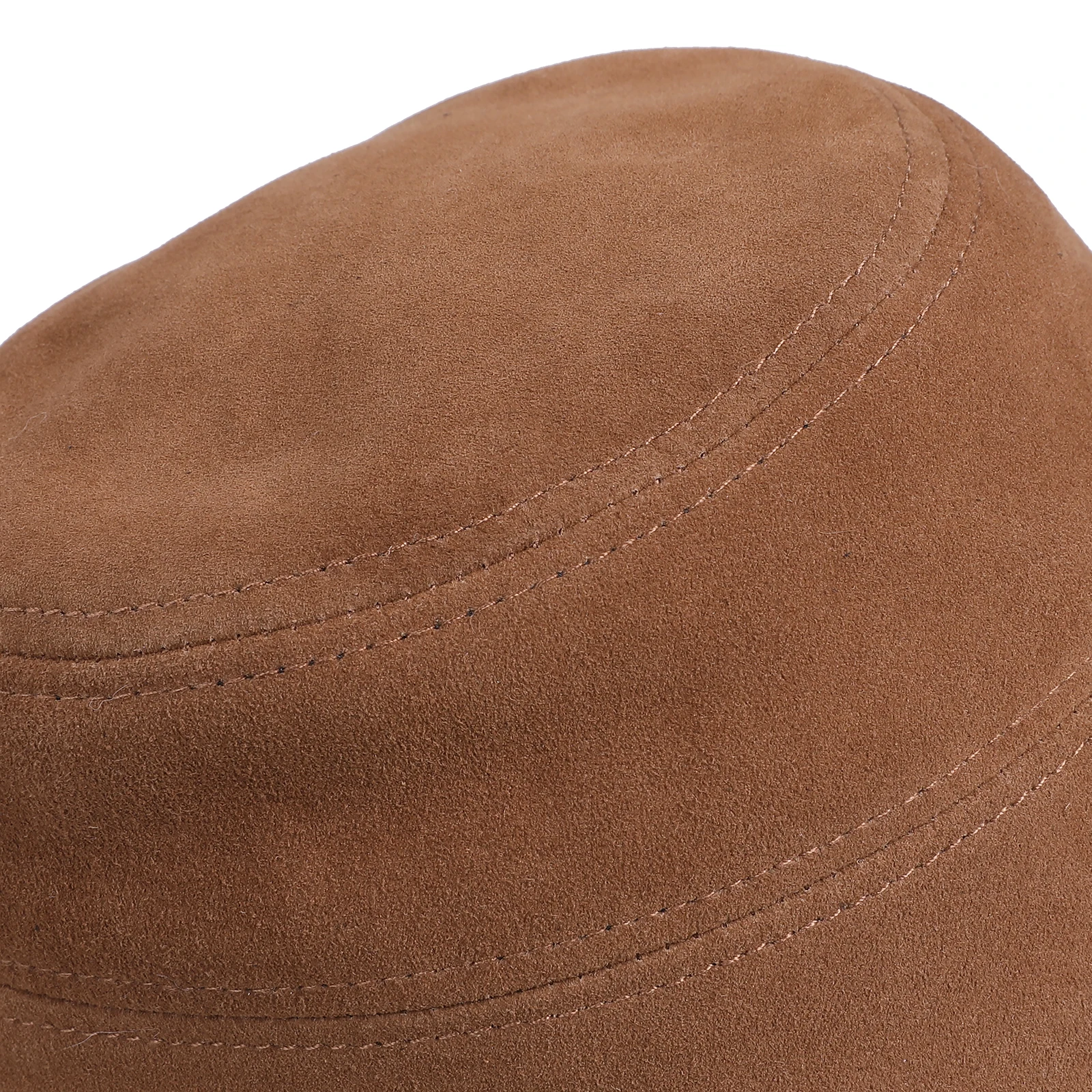 Women\'s Genuine Suede Leather Bucket Hat Sun Retro Cap Fashionable Fishing Hats