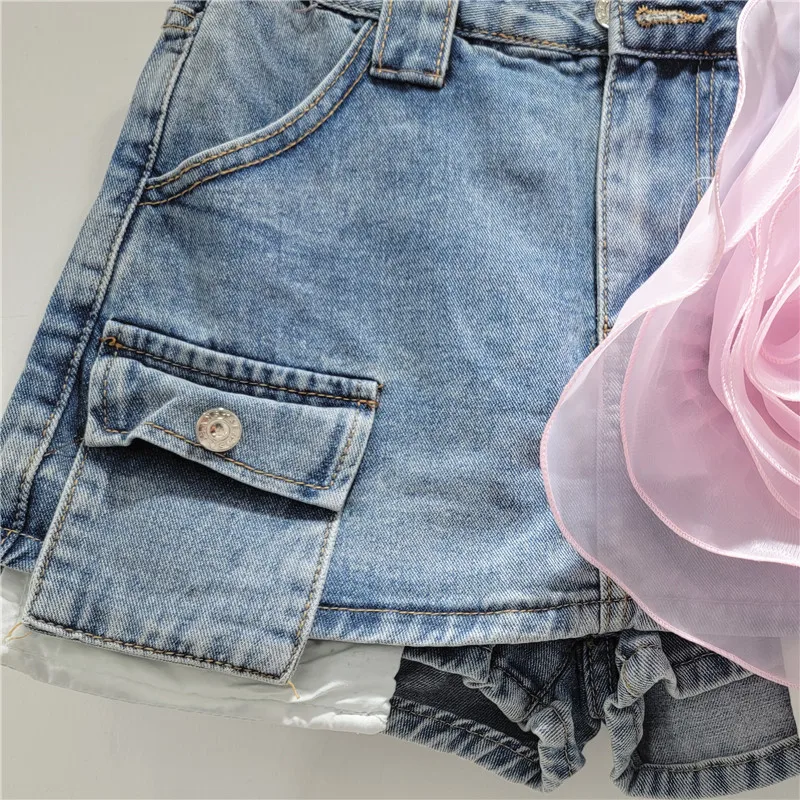 Imagem -06 - Minissaia Jeans de Cintura Alta Feminina Linha a Retrô Floral Lavado Envoltório do Quadril Curta Design de Moda Novo Verão Y2k 2024