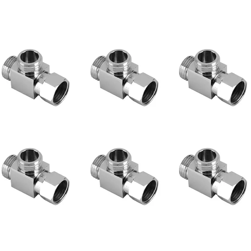 

ABWZ-6X Brass 3 Way Water Diverter Adapter Quickly Installation Bathroom Shower Bidet Angle Replacement Valve Connector