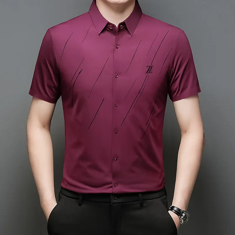 

New Men's Short Sleeved Shirt Summer Lapel Short Sleeved Shirt Fashion Casual Shirt Men Clothing