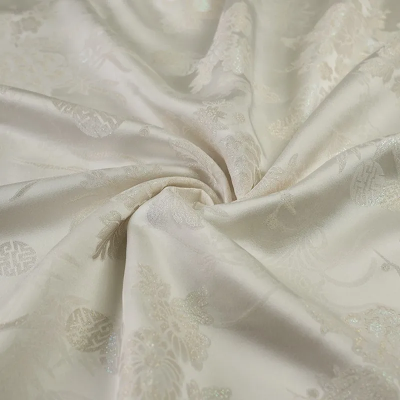 Woven gold pure silk new Chinese-style Hanfu cheongsam and waistcoat fabric