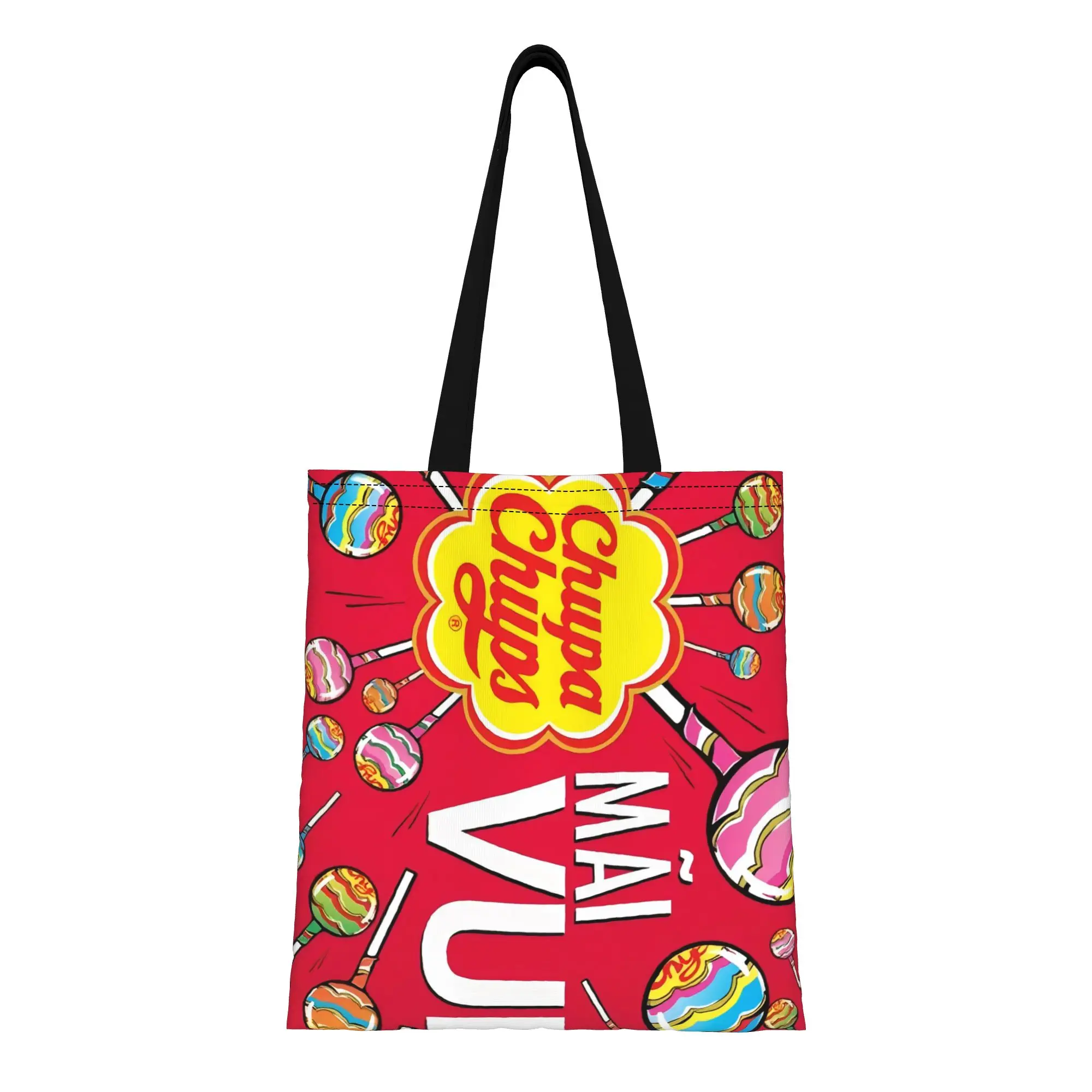 

Холщовая сумка-тоут FUN 3 Chupa Chups, идеально подходящая для путешествий, женская сумка с верхней ручкой