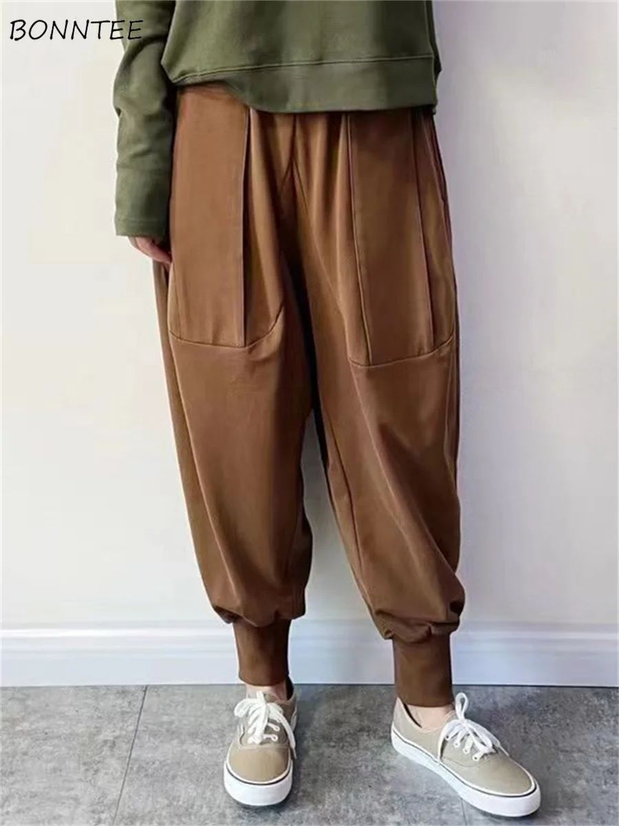 Baggy Pants for Women Joggers Plus Velvet Thicker Warm Harem Trousers Simple Korean Fashion Versatile Casual Pantalones Mujer