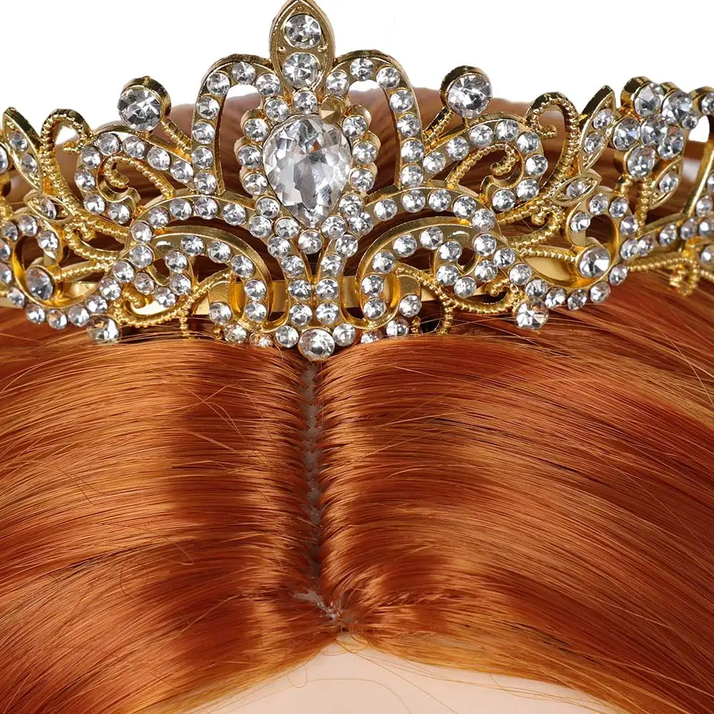 Fiona Cosplay Fantasia Wigs Crown Cartoon Princess Disguise Accessories Adult Women Fantasy Halloween Carnival Party Props