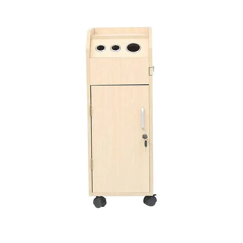 Storage Beauty Auxiliary Hairdressing Trolley Makeup Cart Salon Manicure Aesthetic Wheels Roulette Wooden Rotating Car