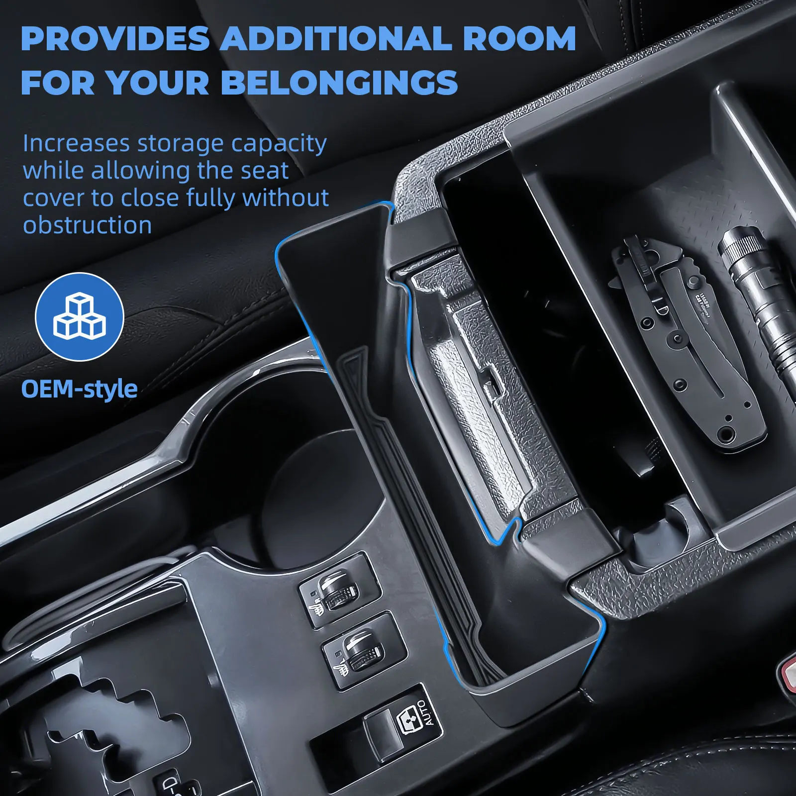 Armrest Hanging Storage Box Tray for Toyota 4Runner 2010-2023 2024 Interior Center Console Hanging Organizer Phone Holder Box