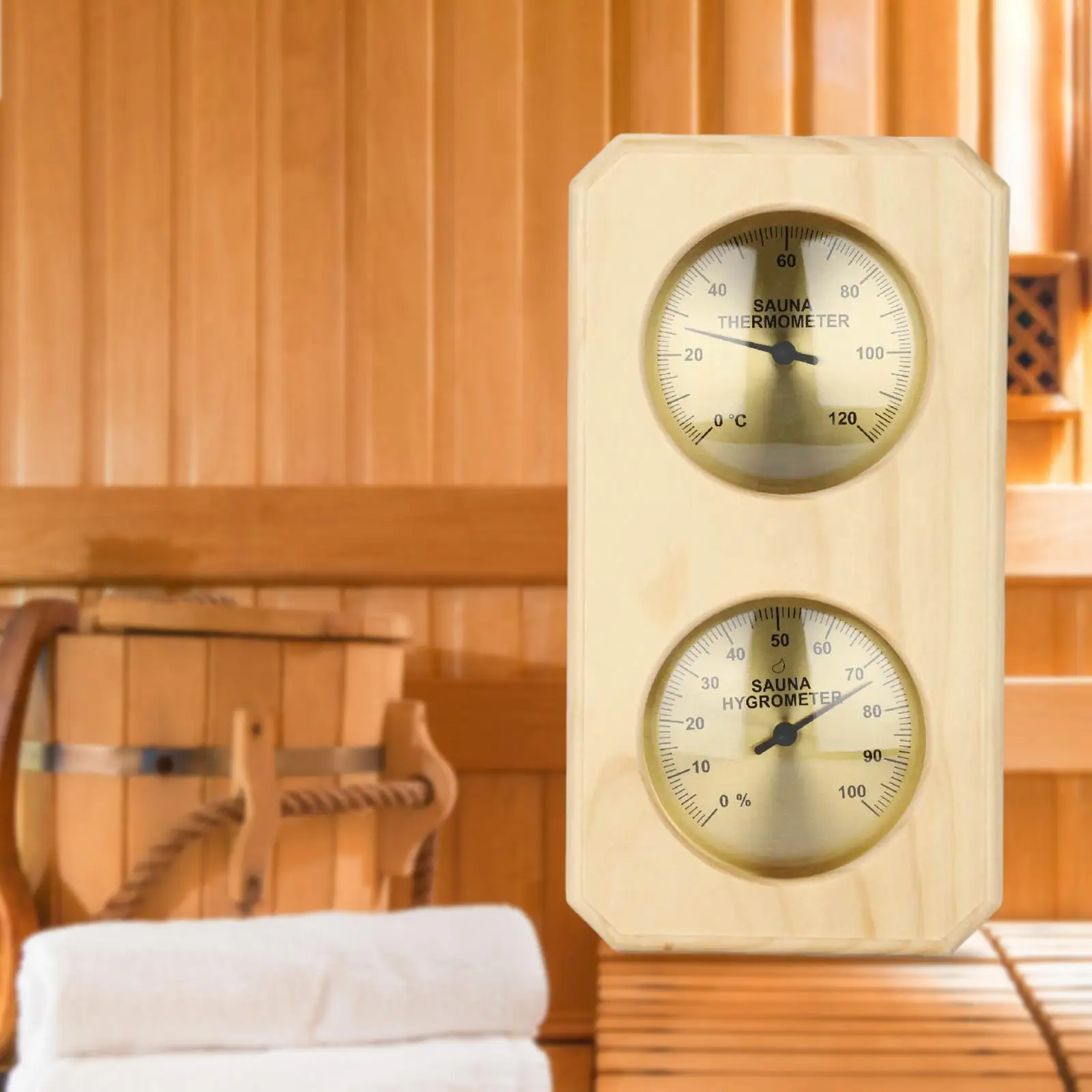 2 in1 Sauna Thermometer Hygrometer Wall Mounted Temperature Measurement