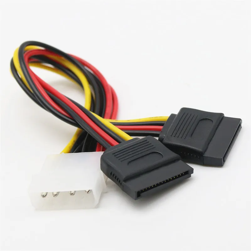 1x IDE 4 Pin Molex Male Power To 2x IDE 4 Pin Female Y Splitter Extension Adapter Connector Cable 22cm