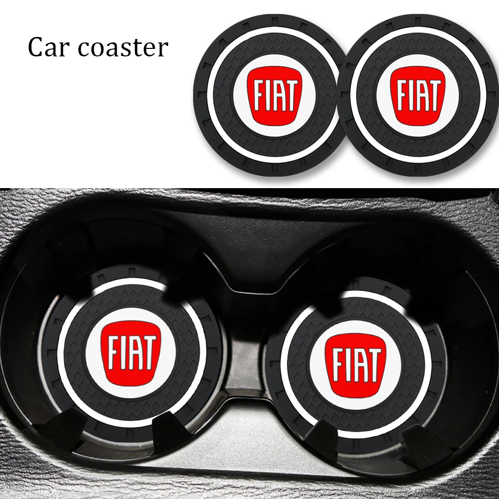 Waterproof Car Coasters Decorative Storage Slot Mats For FIAT Grande Punto Abarth Tipo Panda Ducato Freemont Doblo Accessories