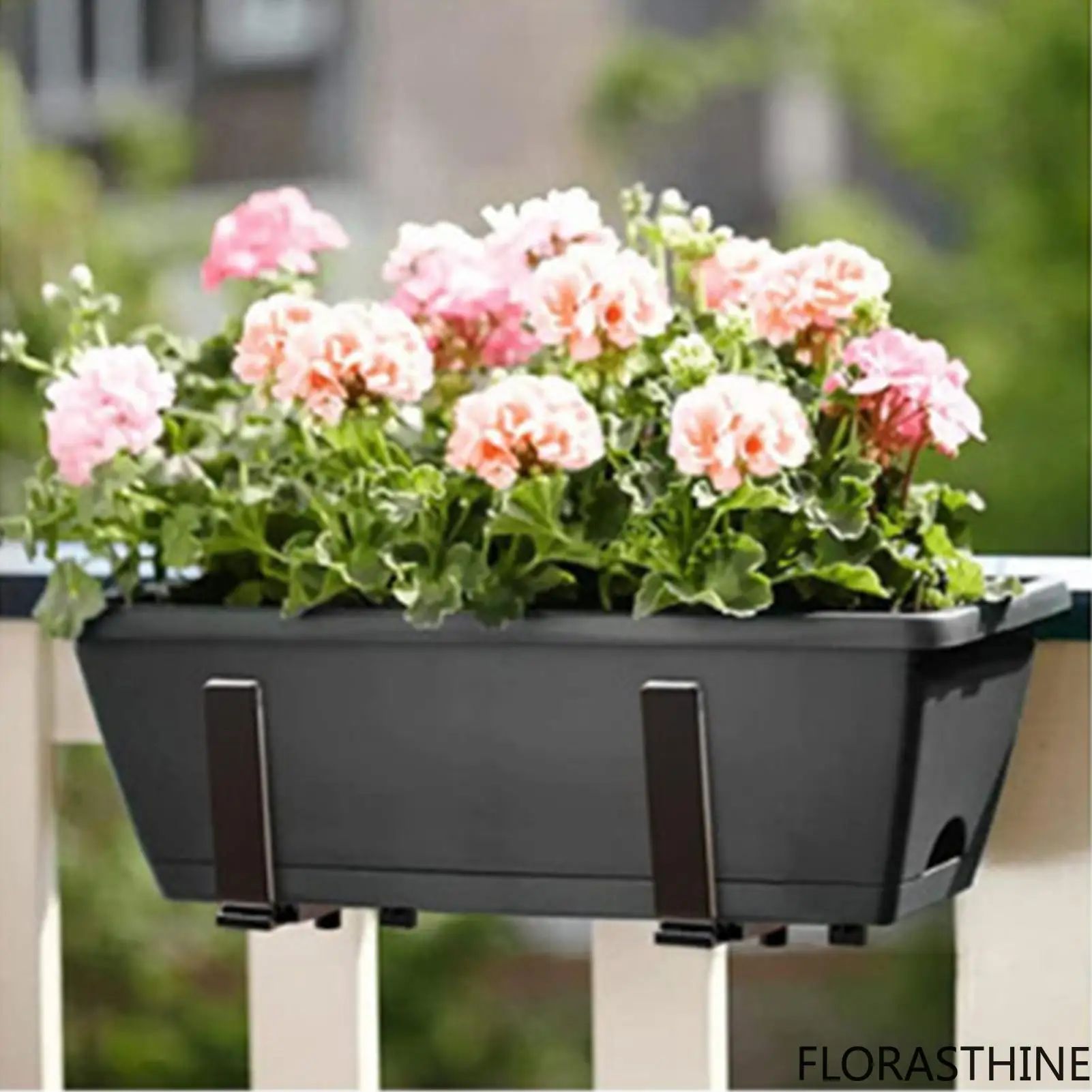 2Pcs Adjustable flower pot holders /set Heavy Duty Railing Flower Holder Box Wall Mount Iron Hook Garden Balcony Plant Bracket