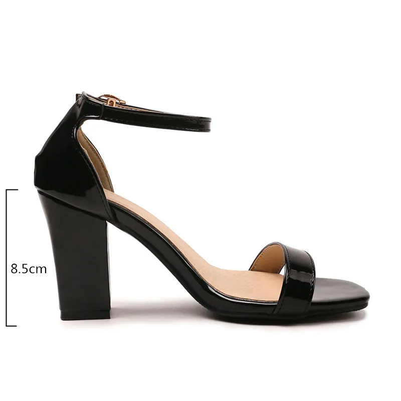Summer Sandals Women Colors Concise Solid Ankle Strap Ladies Flip Flops High Heels Footwear Party Wedding Shoes Female Big Size