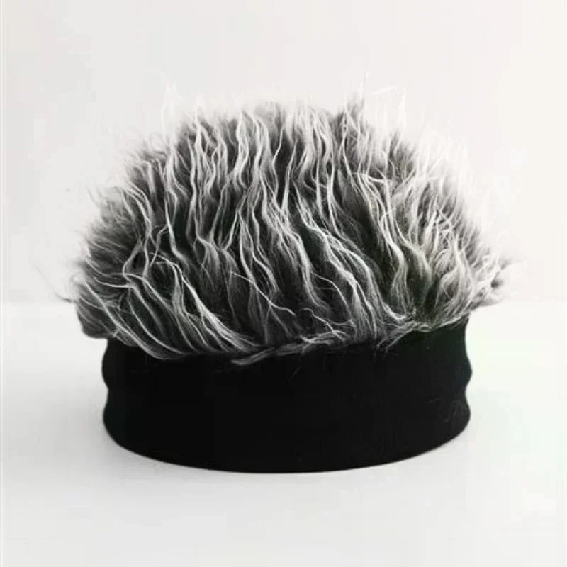 Creative Wig Hat Funny Short Hair Caps For Women Men Novelty Street Hip Hop Beanie Hat Spiked Fake Hair Funny Retro Caps