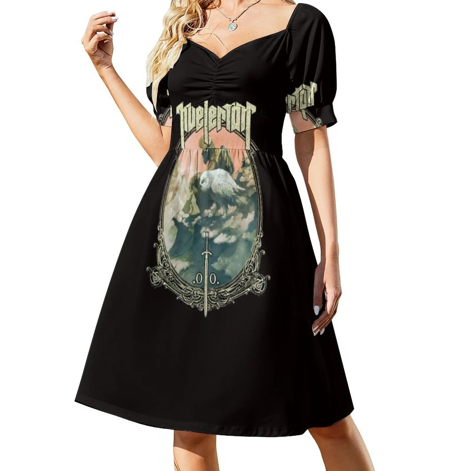 فستان قصير كلاسيكي من Music Kvelertak 2 على طراز Preppy للنساء على شكل حرف a فضفاض مناسب فستان يوم غير رسمي للمغني الأمريكي وموسيقى البوب