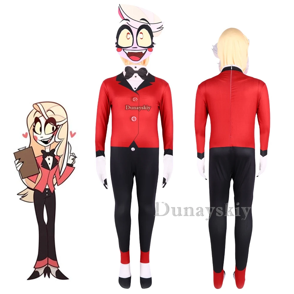 Tuta Ragazza Costume ALASTOR Donna Parrucca Cosplay Anime Carnevale delle Donne Abbigliamento Costumi Ragazze 2024 Uomini Sexy Adulti Ragazzi Bambini