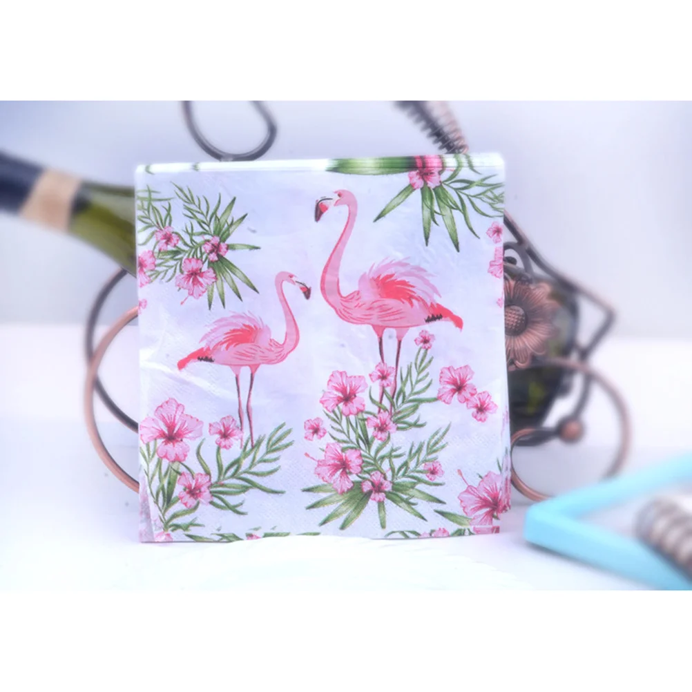 

40Pcs Flamingo Printed Napkins Colored Disposable Paper Towels Party Dinner Napkins for Banquet Printed Party Supplies