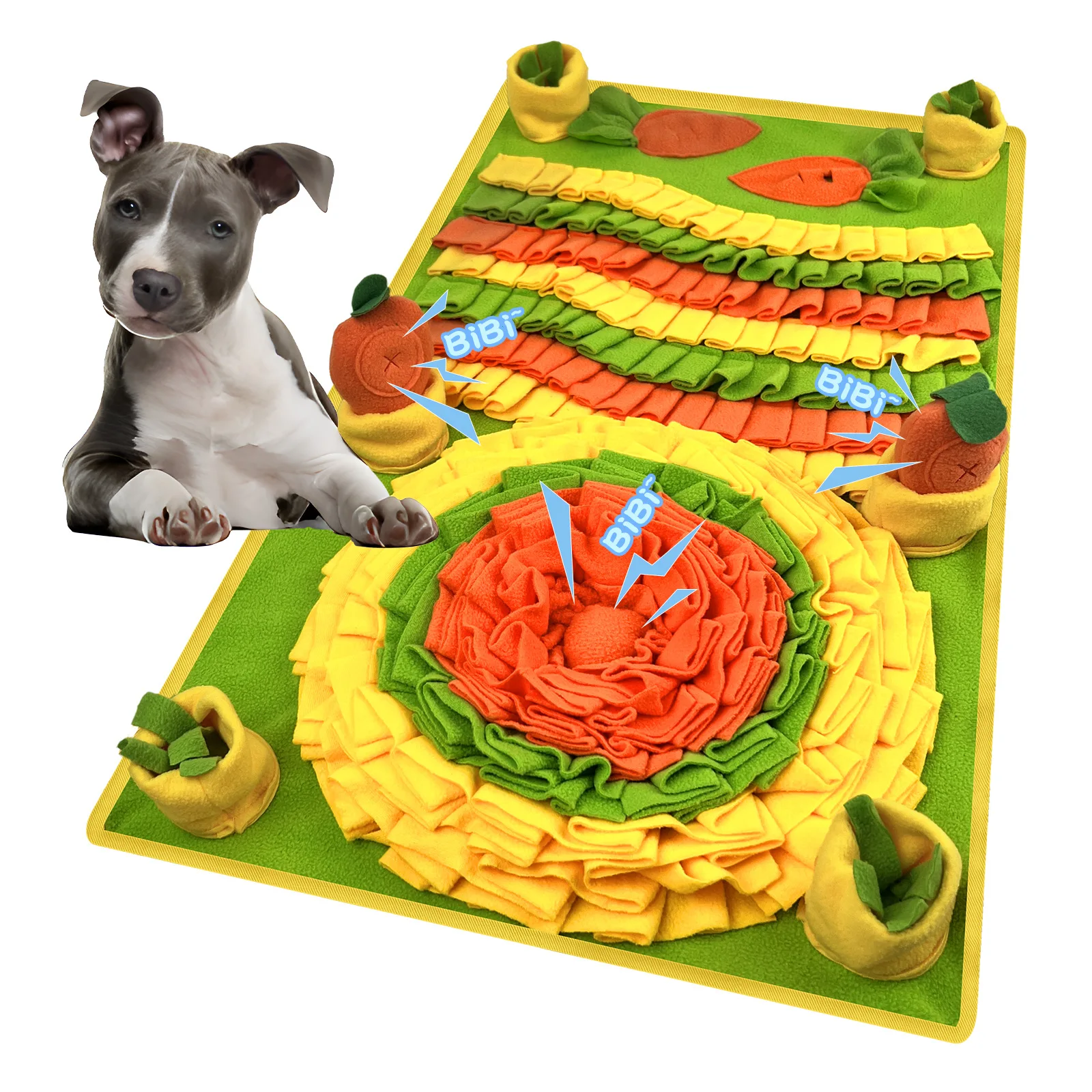 Durable Dog Snuffle Mat for AllBreeds Slow Feeder Puzzle Toywith Scent Game, Washable & Bite-Proof Enrichment Mat for Dogs