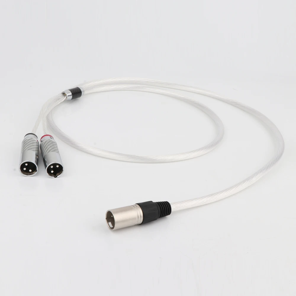 

Preffair X420 12 Cores OCC Silver Plated 4-pin XLR Male to 2x 3-pin XLR Male Balanced cable Headphone Audio Adapter