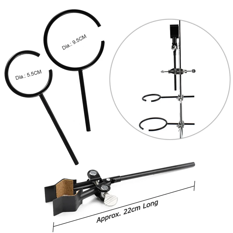 Laboratory Retort Rod Support Stand Platform Set Lab Flask Clamp Clip Ring Bosshead Burner Tong Beaker Holder Metal Grip Tool D3