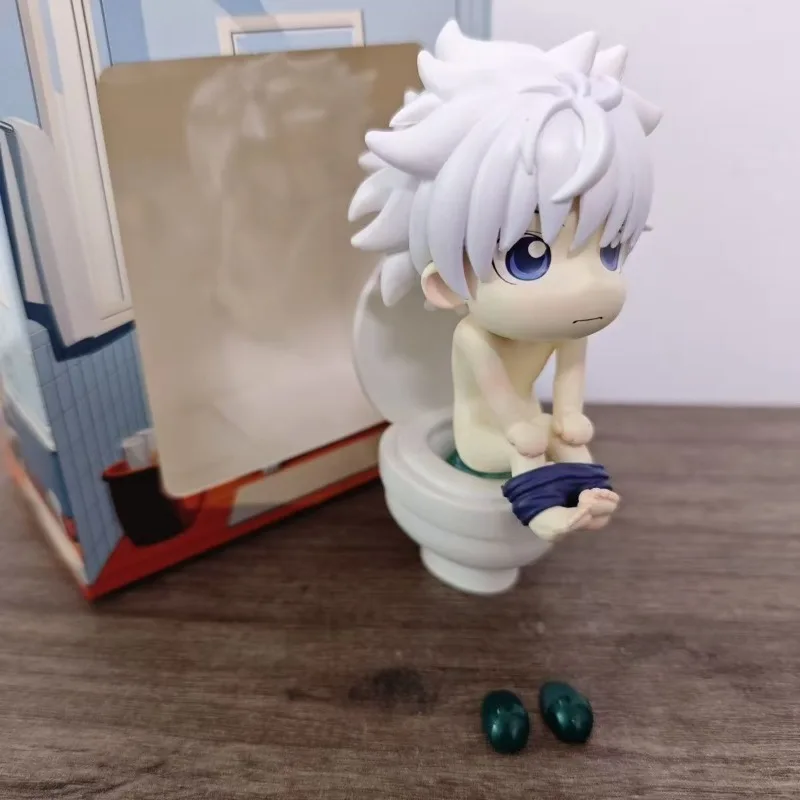 

12cm HUNTER×HUNTER Anime Squatting Toilet Static Scene Q Version Figure Model Boxed Desktop Ornament Gift
