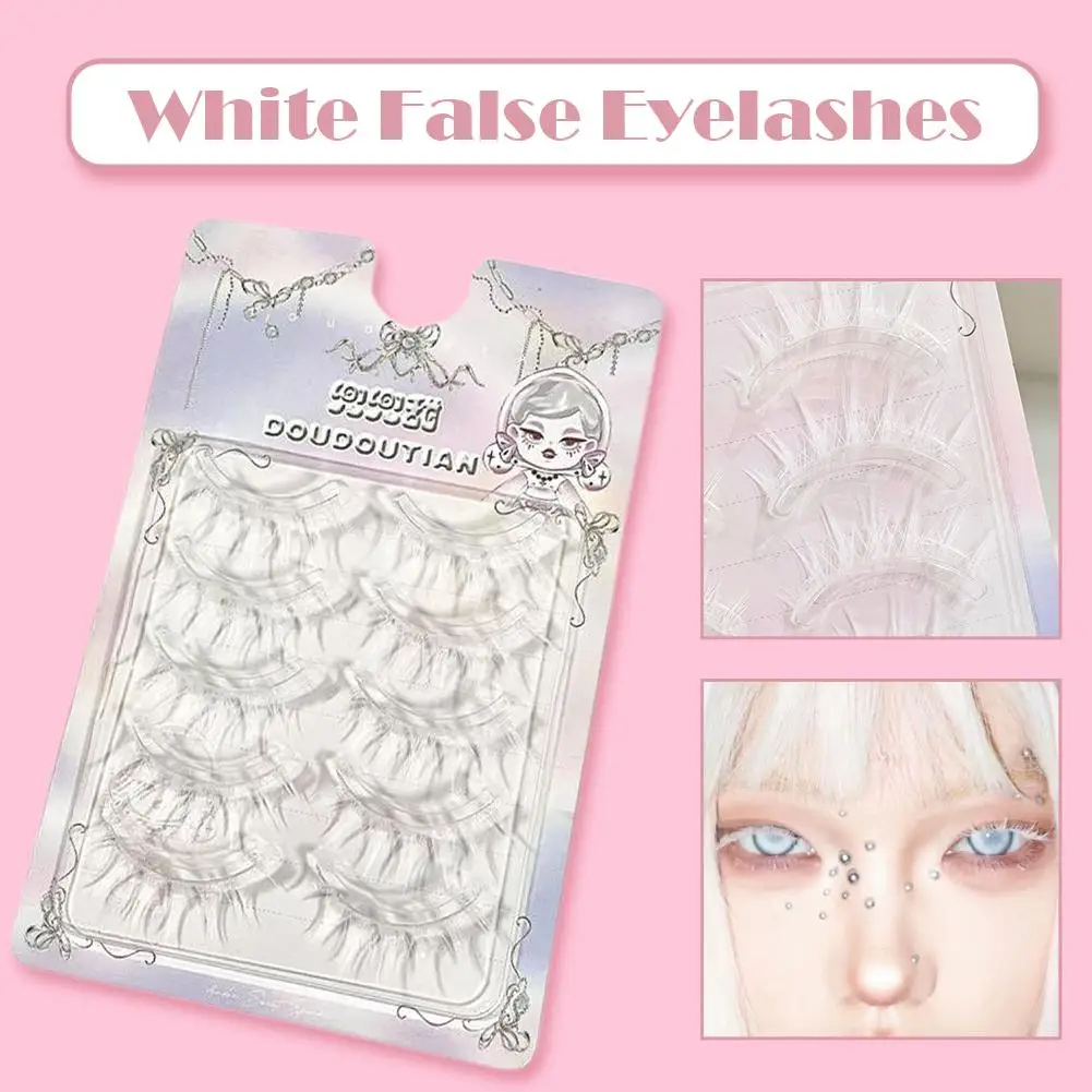 Faux-cils blancs pour Cosplay, une pièce, bande fine naturelle, outil de maquillage de beauté, R4O0, tendance