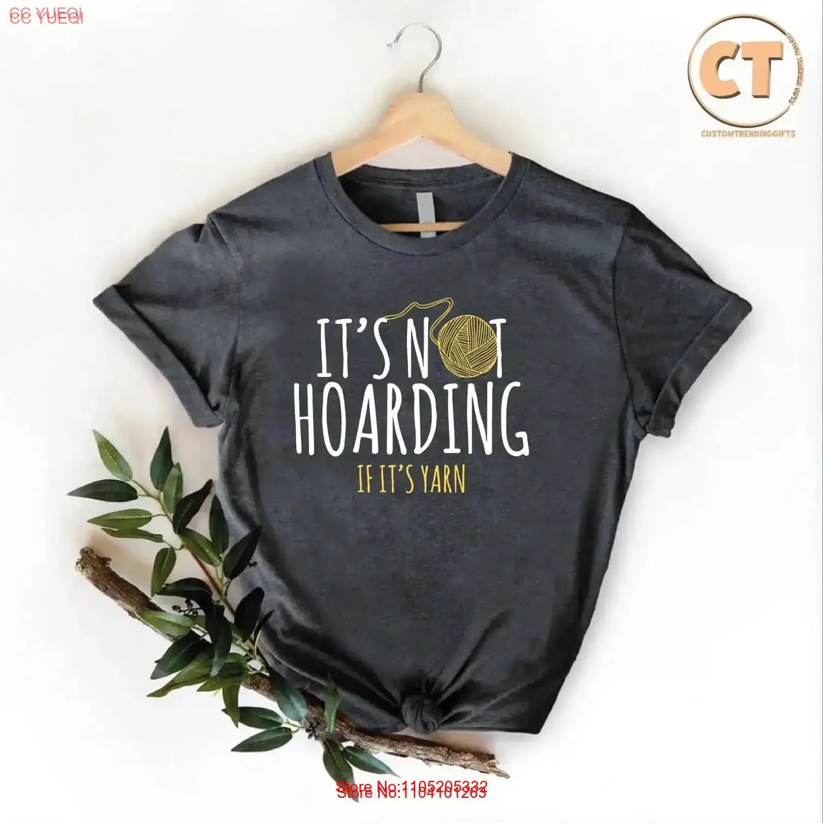 It's Not Hoarding if Yarn T Shirt Crochet Lover Knitting Mom Hobby Crafting Therapy vintage Washed fashion Unisex Breathable