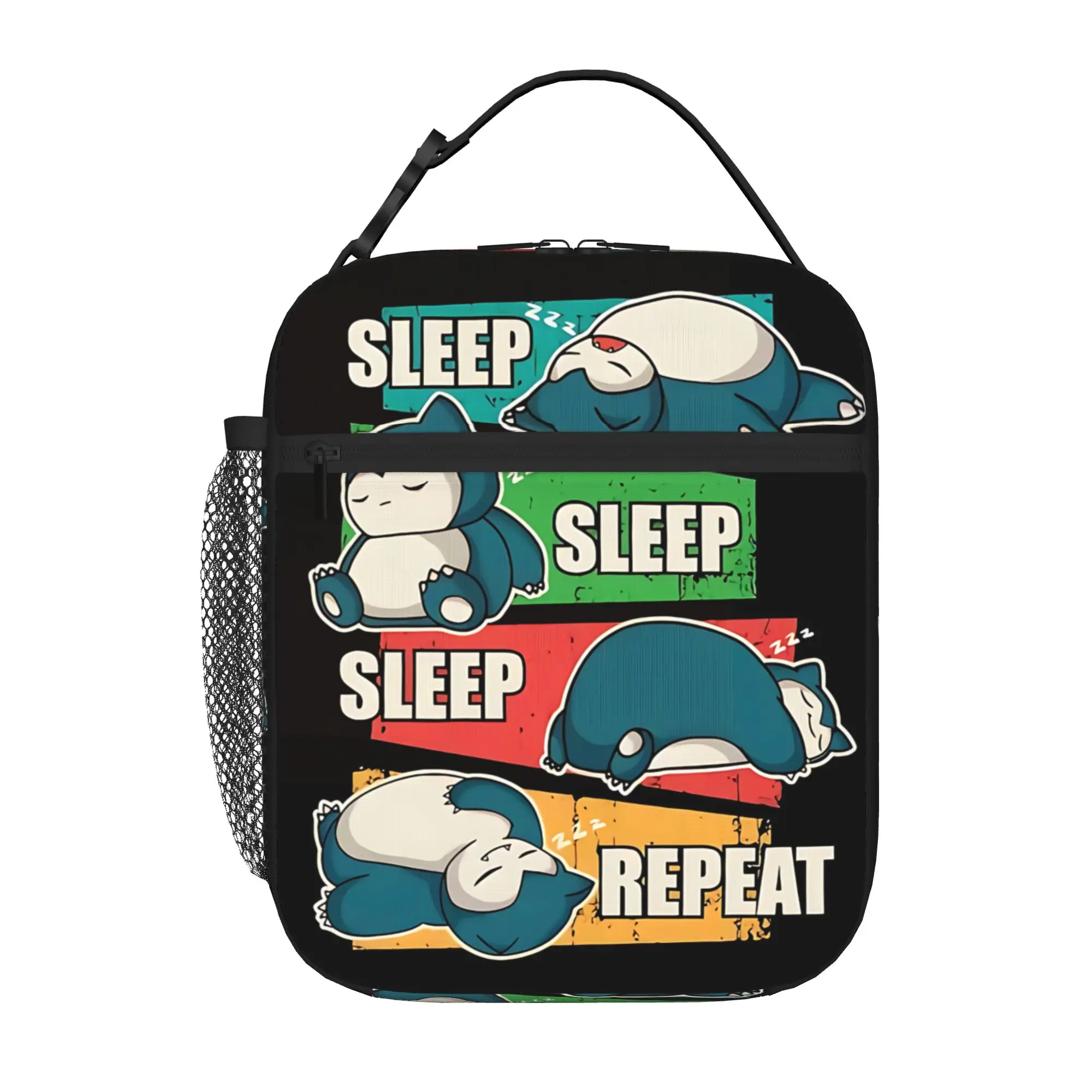 Pokemon Insulated Lunch Bag Ice Pack Rice Bag I Need Sleep bolsa Student Bento Lunch Handbag Insulation