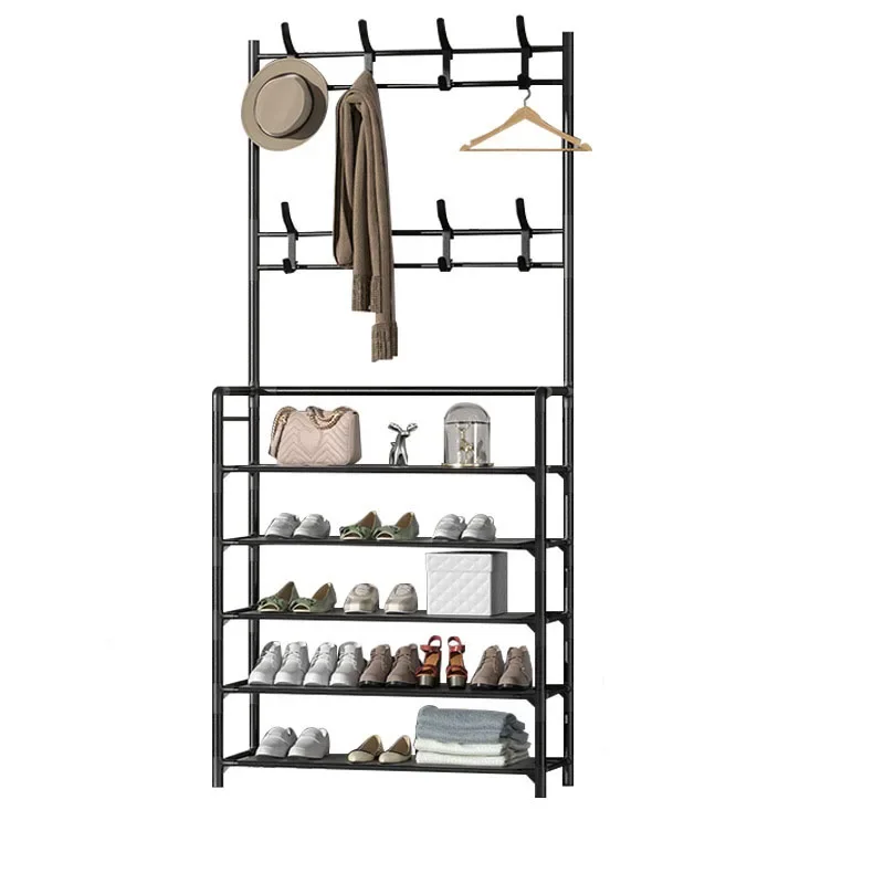 Large Modern Standing Coat Racks Metal Bathroom Indoor Coat Rack With Shoe Storage Square Rangement Chaussures Furniture Room