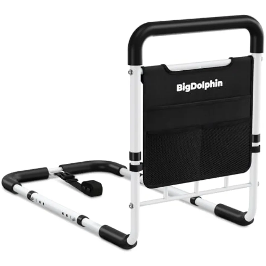 

Bed Assist Rail - ASTM Approved Adjustable Bed Cane with Non-Slip Ergonomic Handle and Storage Pocket Bed Railings for Seniors