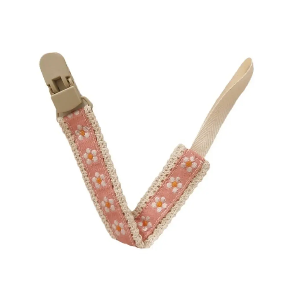 Ethnic Style Baby Cloth Pacifier Chain Embroidery Floral Adjustable Soother Holder Teether Toys Straps Dummy Clips