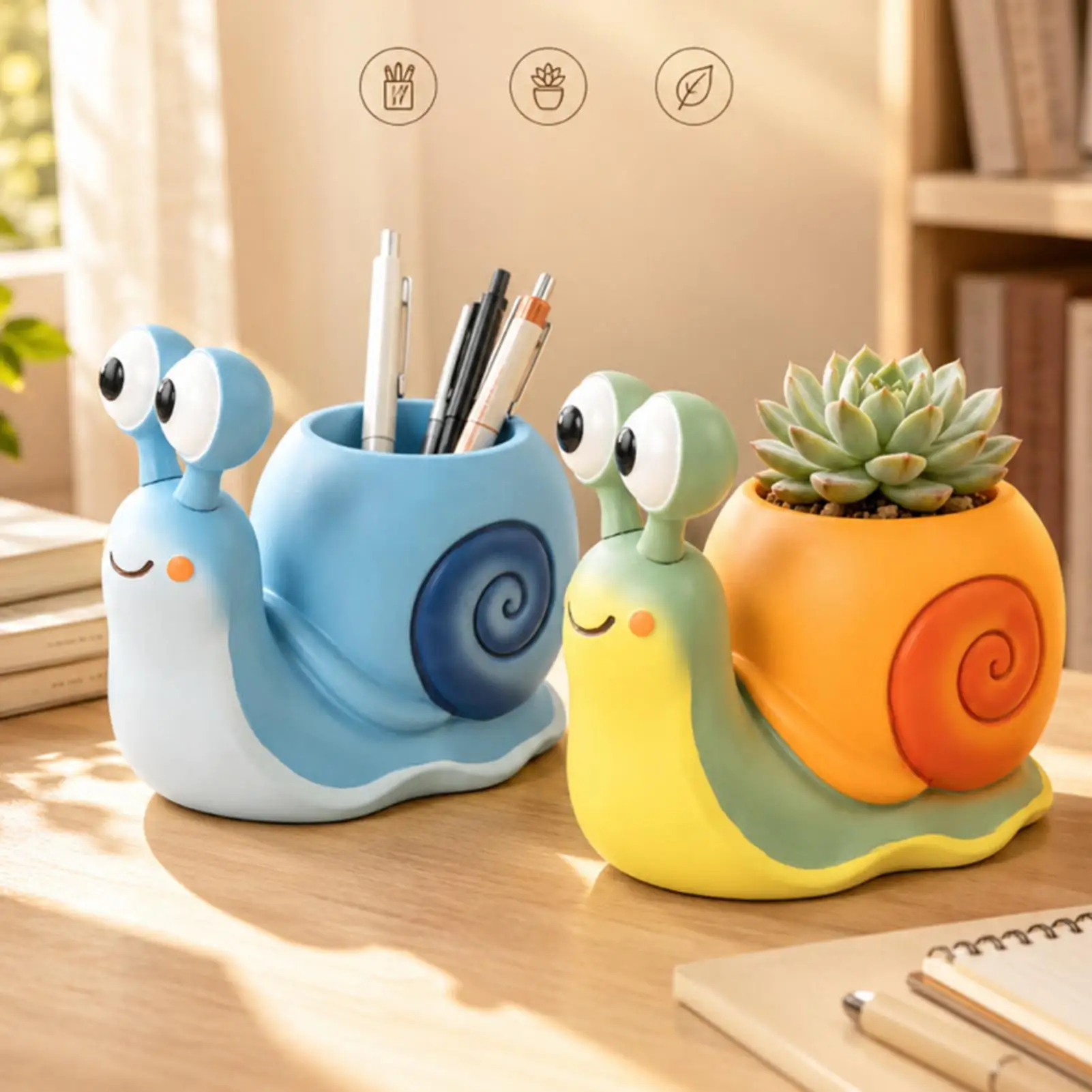 Snail Shape Flower Pot Snail flower pot pen holder Desktop pen holder desktop storage succulents pot Indoor Plants Flower Pot
