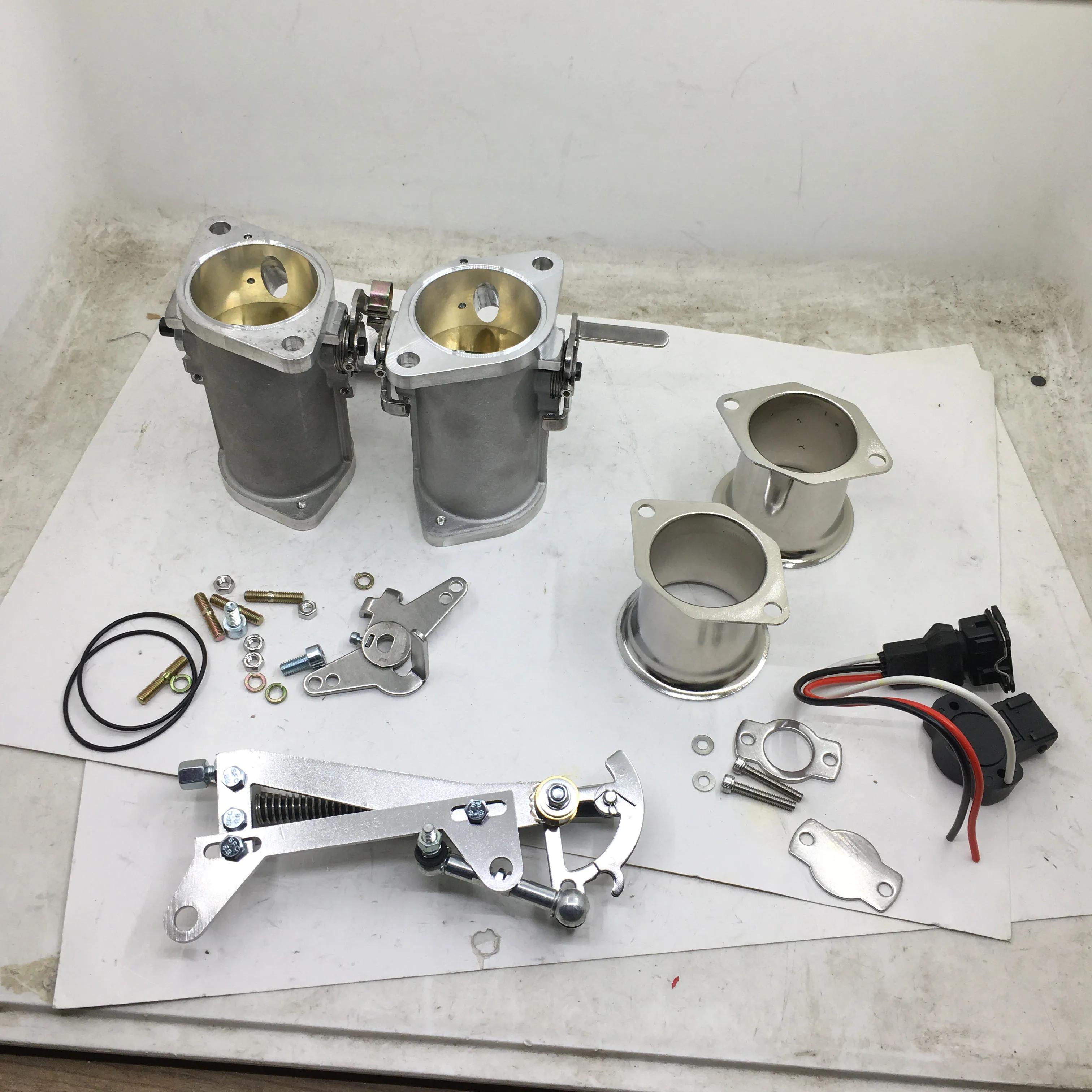 SherryBerg FAJS 50IDF 50MM IDF Throttle Bodies AIR HORNS tps linkage kit 50mm FOR EMPI Weber dellorto carb W/T Injectors 50 IDF