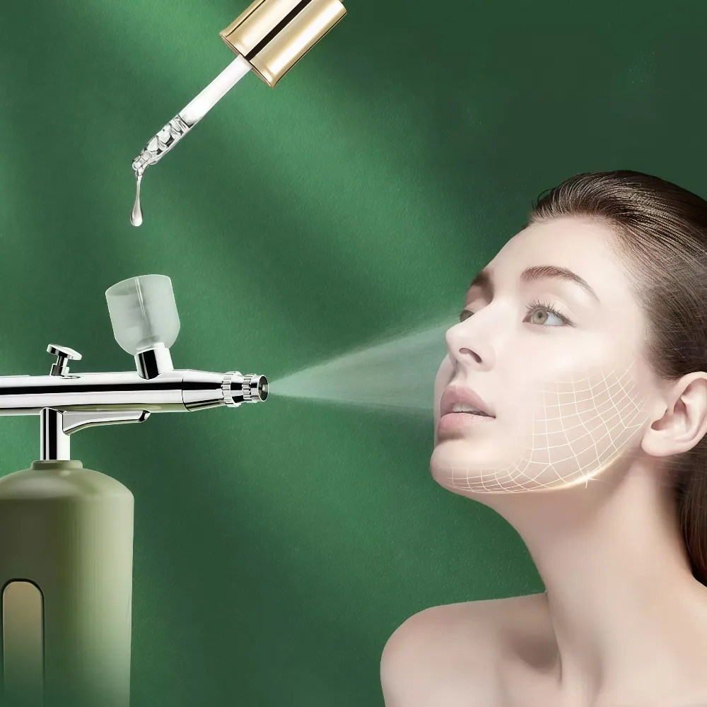 Rechargeable Nano Facial Oxygen Injector, High Pressure Micro Mist Face Sprayer Steamer for Deep Skin Hydration & Rejuvenation