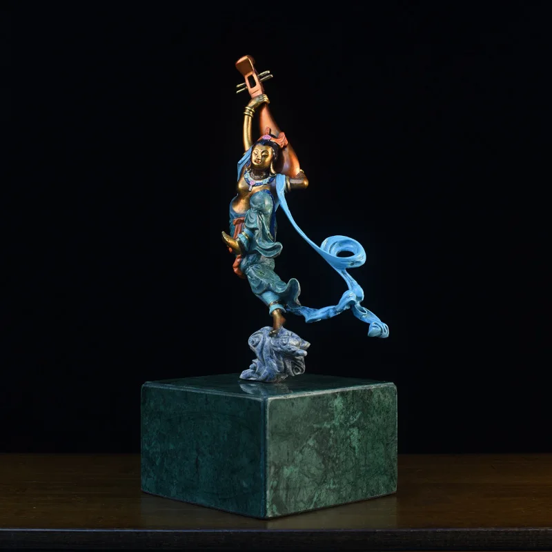 All-copper pipa goddess ornament new Chinese zen classical characters living room entrance