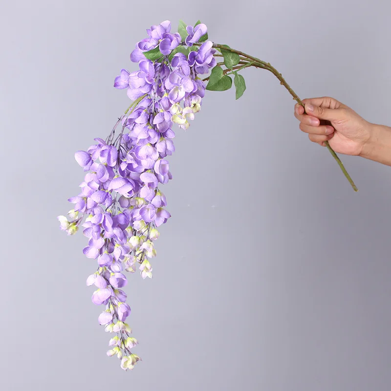 Simulation 5 Forked Wisteria Tofu Pudding Hanging Flowers Fake Flowers Home Wedding Decoration Artificial Flowers Fake Plants