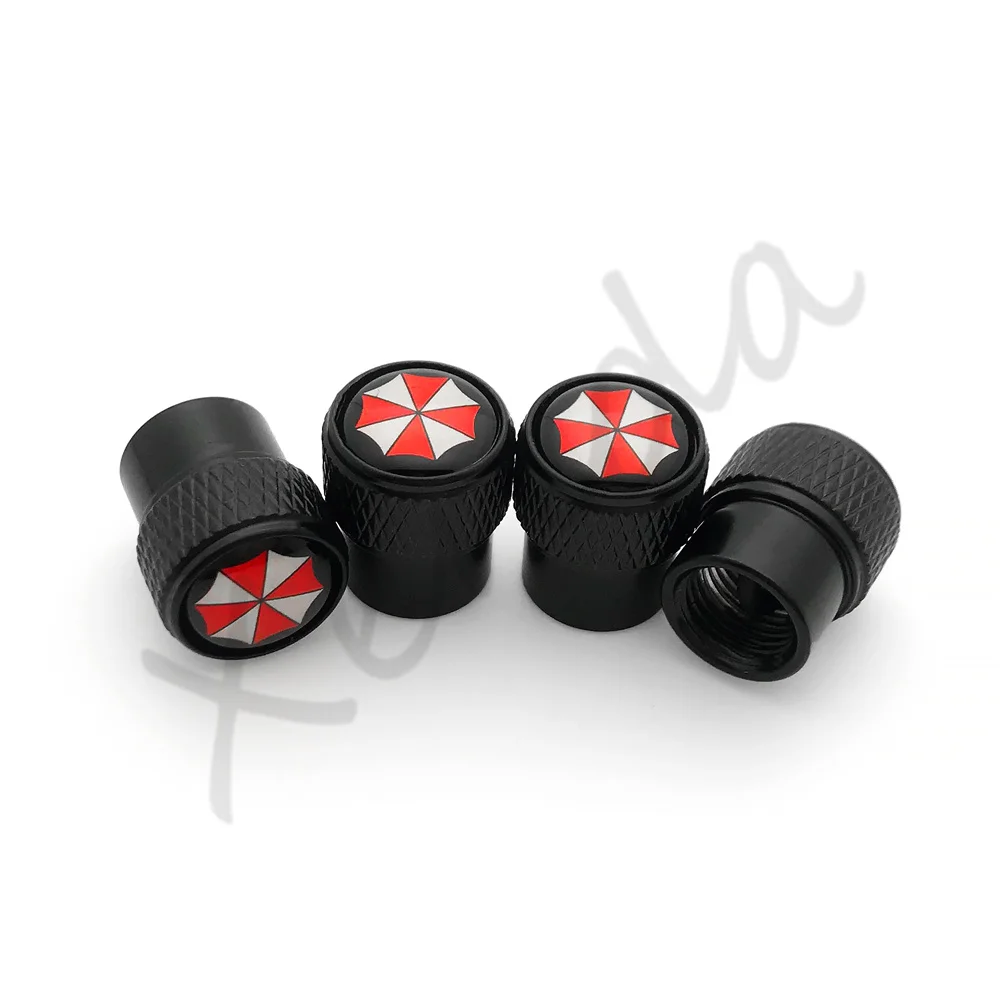 4Pcs Umbrella Corporation Anti Theft Car Wheel Tire Valve Caps Tyre Rim Stem Covers Airdust For Motorcycles Trucks Accessories