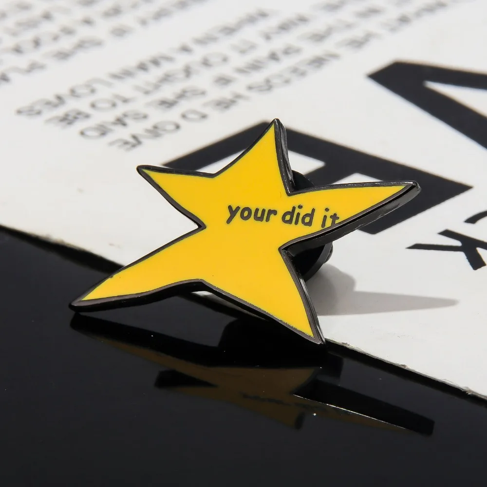 Your Did It Yellow Star Enamel Pins Funny Irregular Star Metal Badge Brooches Lapel Pin Jewelry Accessories Gifts for Friends