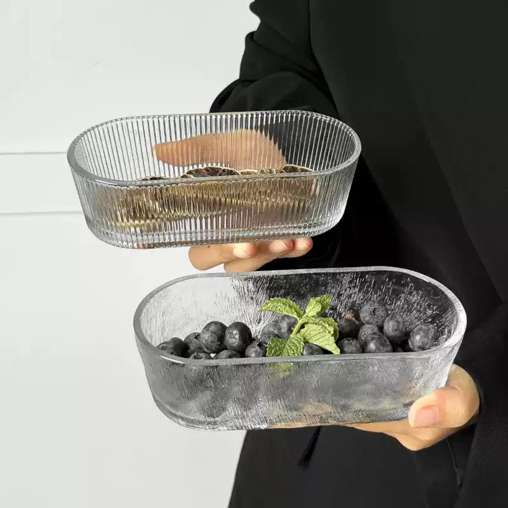 Oval Glas Schüssel Koreanischen Stil Kreative Transparent Restaurant Haushalt Geschirr Obst Joghurt Salat Schalen Küche Liefert