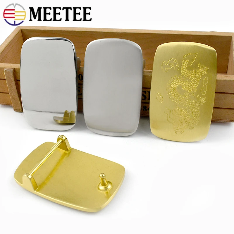 

39/40mm Solid Brass Belt Buckles Man Pure Copper Belts Clasp Jeans Waistband Head Clothes Decoration Buckle Hardware Accessories