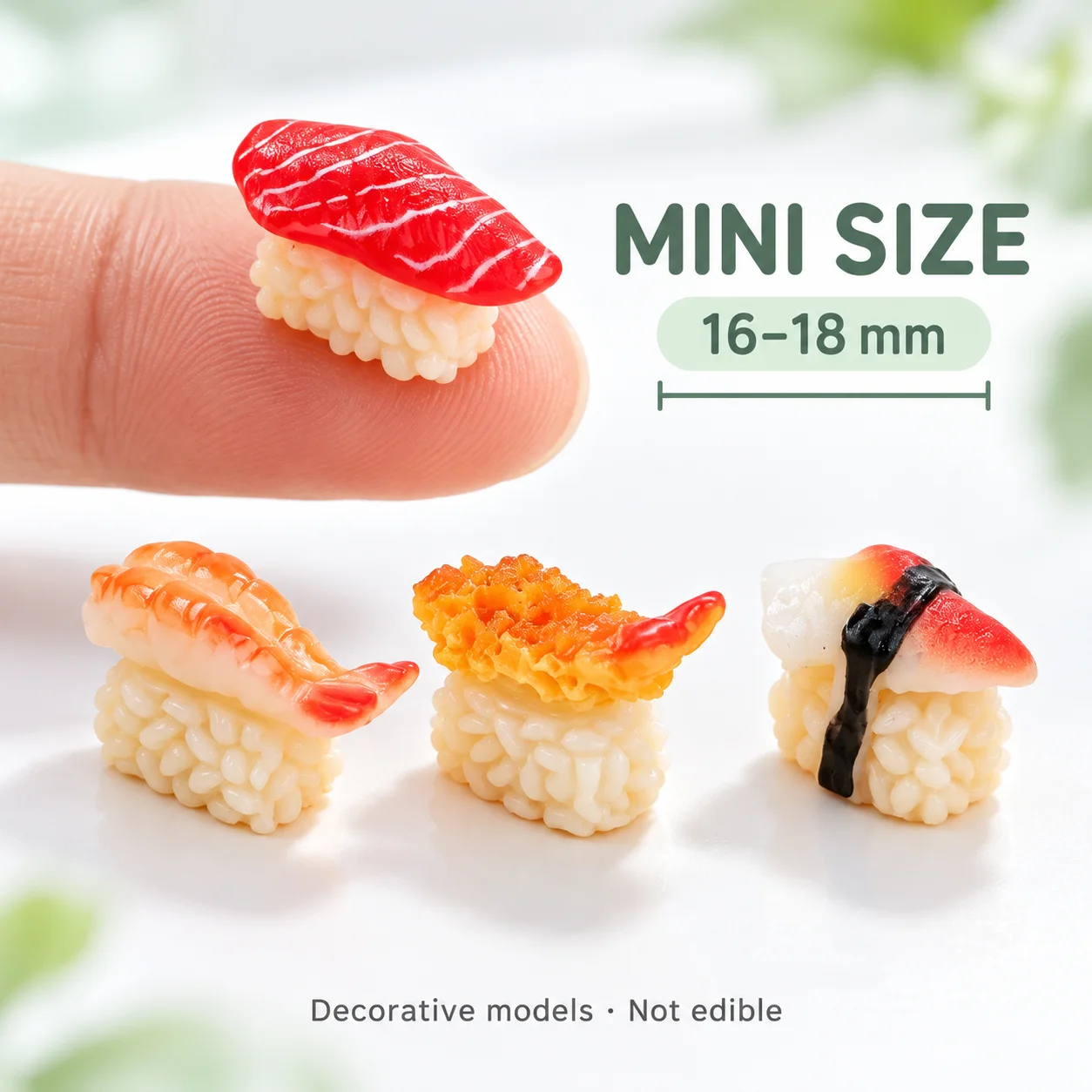4pcs Mini Sushi Set Realistic Resin Hand Rolls Rice Balls Miniature Japanese Food Models Dollhouse Accessories DIY Craft Decorat