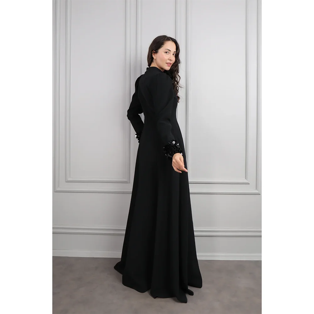 Abiti da sera lunghi personalizzati con colletto alto Abiti da ballo eleganti per occasioni formali che bordano abiti da ballo lunghi fino al pavimento 2025