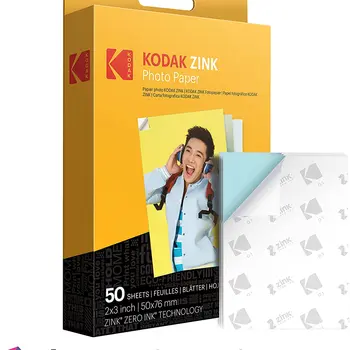 Genuine Kodak 2x3 Premium Zink photo paper smile/step/PRINTOMATIC compatible with adhesive backed prints 20/50 sheets