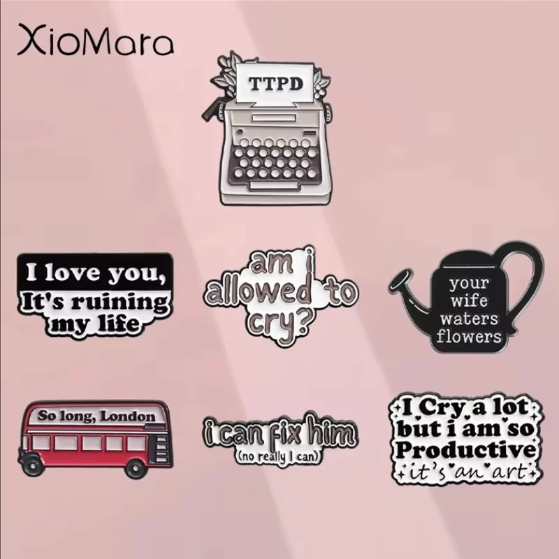 Famous Female Singer Peripheral Enamel Pins Music Lyrics World Tour Souvenir Brooches Lapel Badge Jewelry Gifts For Fans Friends